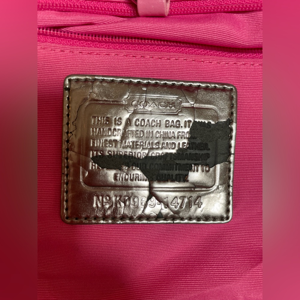 COACH Poppy Chan PINKY White Canvas Tote Bag - Picture 9 of 9